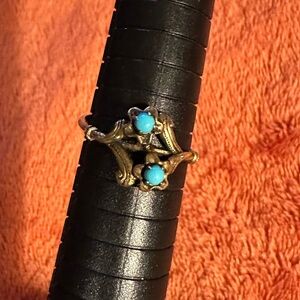 Sterling Turquoise flower Ring